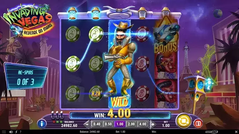 Invading Vegas Revenge on Mars slot screenshot 6