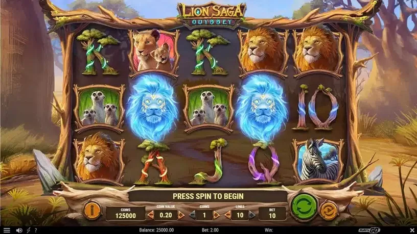Lion Saga Odyssey slot screenshot 1