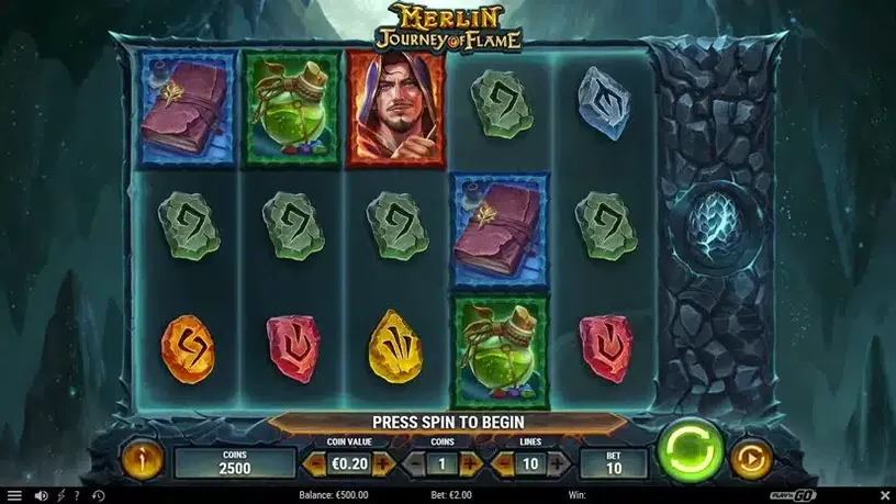 Merlin: Journey of Flame slot screenshot 1