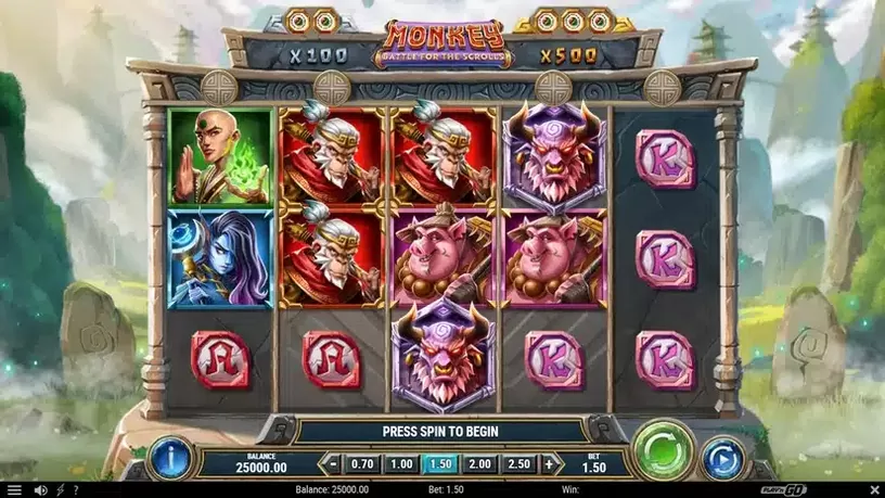 Monkey: Battle for the Scrolls slot screenshot 1