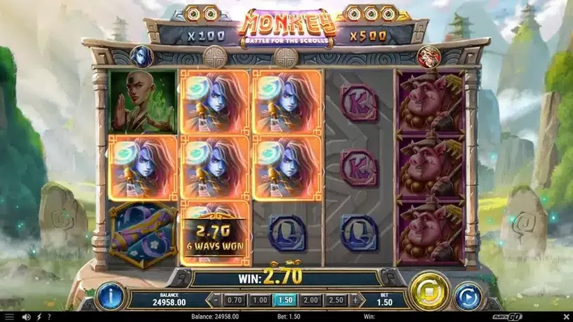 Monkey: Battle for the Scrolls slot screenshot 5