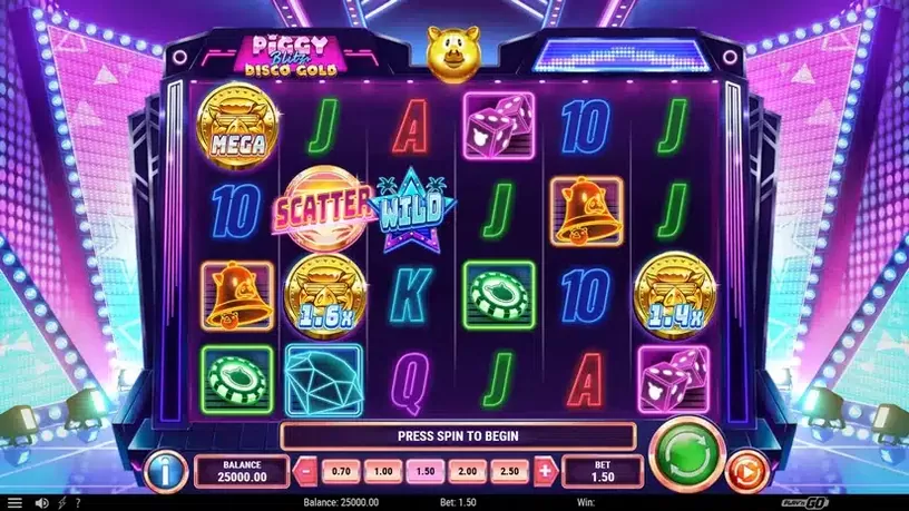 Piggy Blitz Disco Gold slot screenshot 1