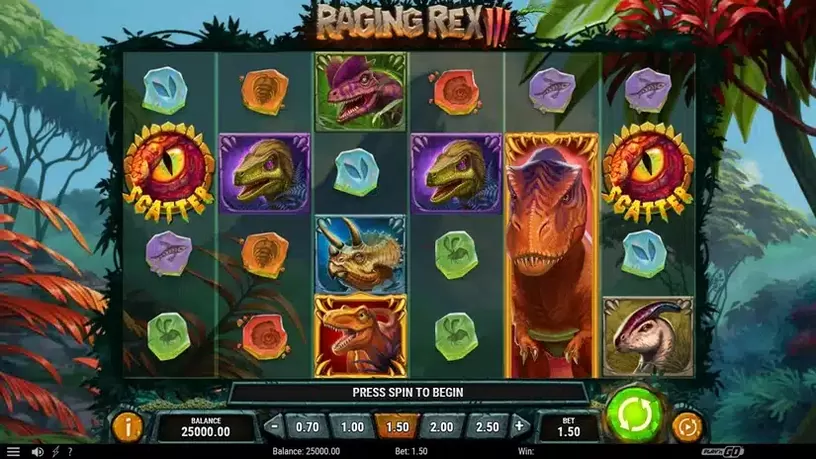 Raging Rex 3 slot screenshot 1