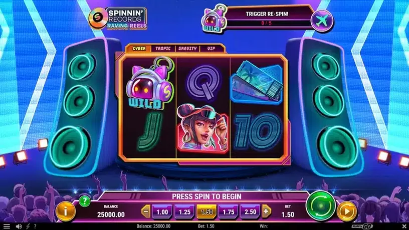 Spinnin’ Records Raving Reels slot screenshot 1
