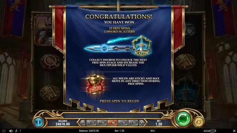 The Sword and the Grail Excalibur slot screenshot 3