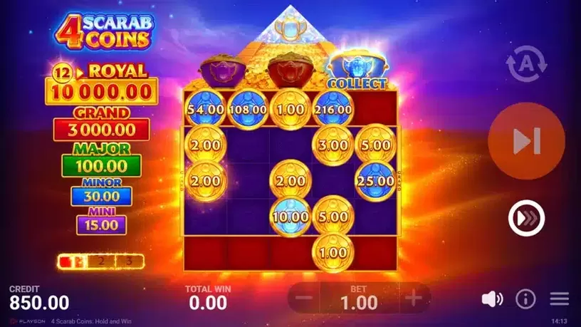4 Scarab Coins: Hold and Win slot screenshot 5