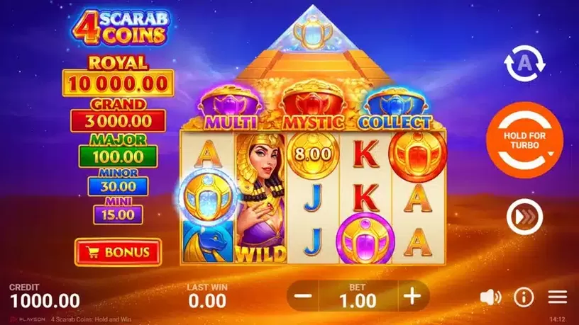 4 Scarab Coins: Hold and Win slot screenshot 1