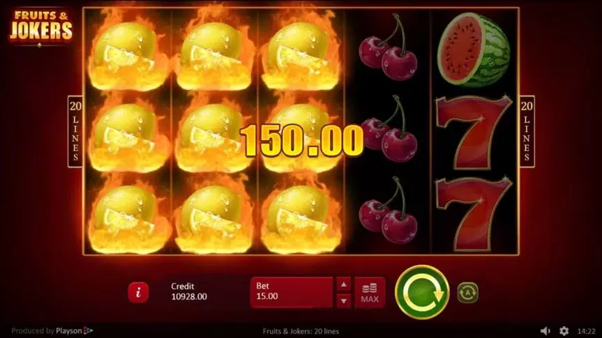 Fruits and Jokers: 40 lines slot screenshot 3