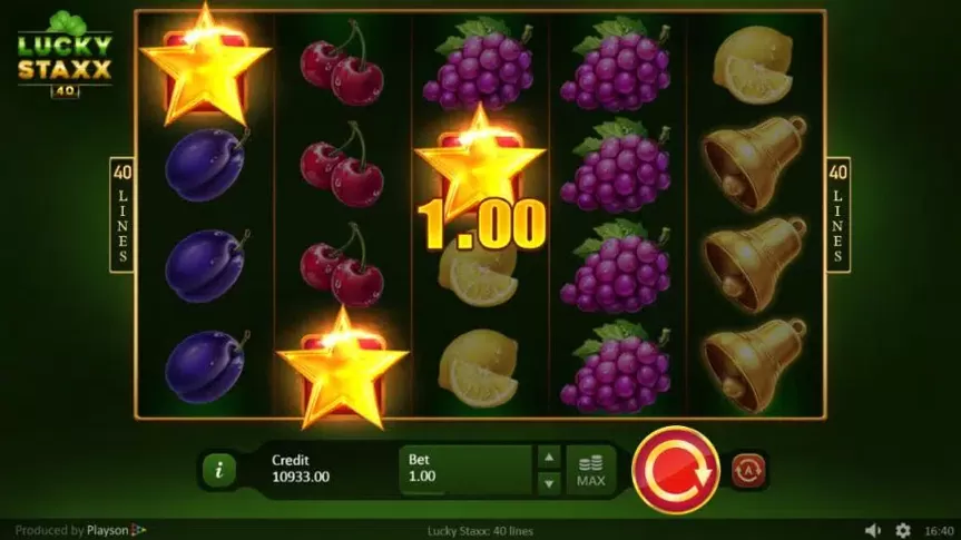Lucky Staxx 40 lines slot screenshot 4