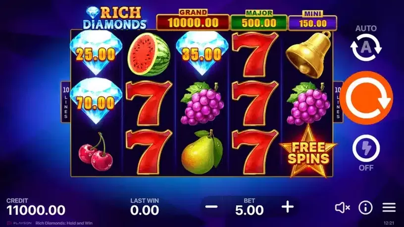 Rich Diamonds: Hold and Win slot screenshot 1