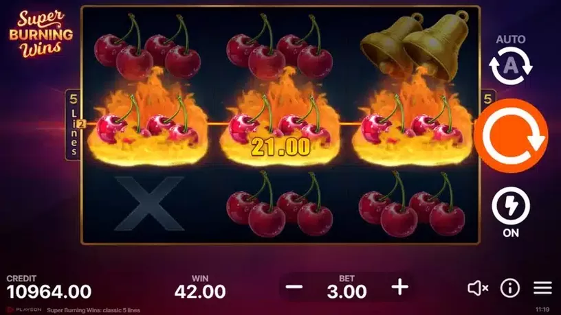Super Burning Wins: classic 5 lines slot screenshot 3