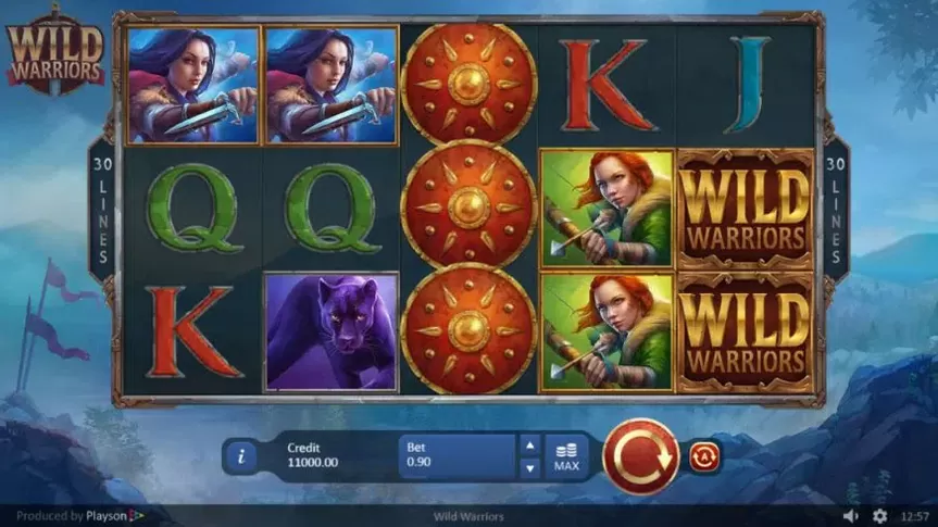 Wild Warriors slot screenshot 1