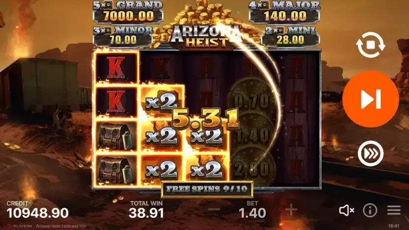 Arizona Heist: Hold and Win slot screenshot 6