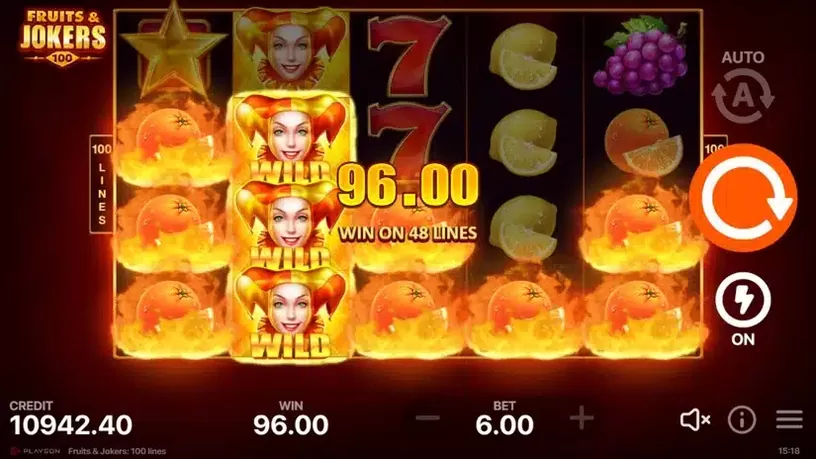 Fruits & Jokers: 100 Lines slot screenshot 4