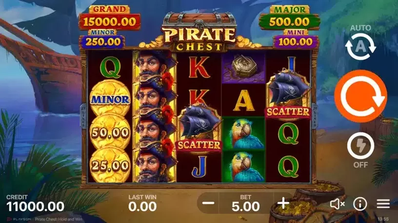 Pirate Chest: Hold and Win slot screenshot 1