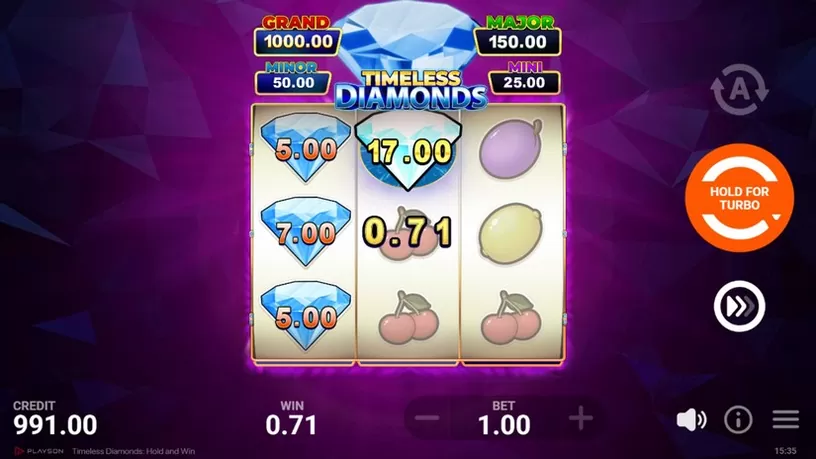 Timeless Diamonds: Hold and Win slot screenshot 2
