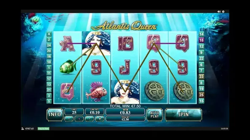 Atlantis Queen slot screenshot 2