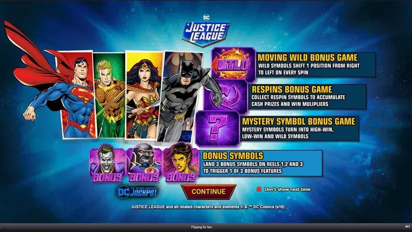 Justice League Comic slot screenshot 1