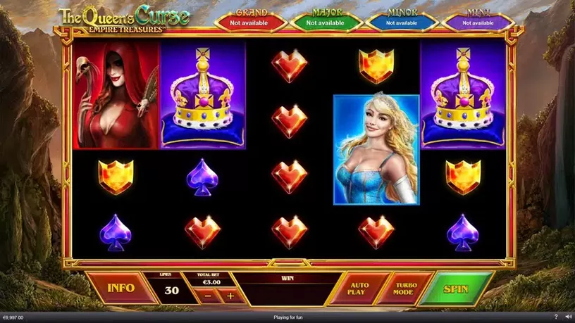 The Queens Curse Empire Treasures slot screenshot 1