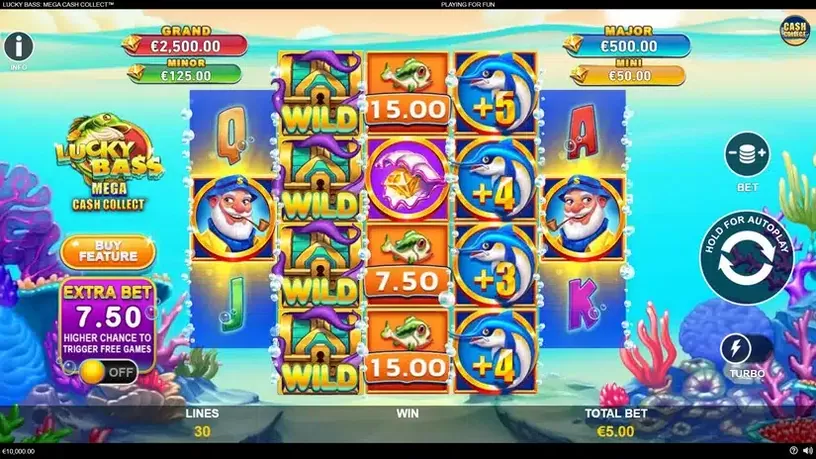 Lucky Bass: Mega Cash Collect slot screenshot 1