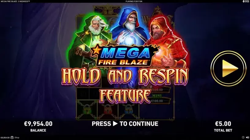 Mega Fire Blaze: 3 Wizards slot screenshot 4