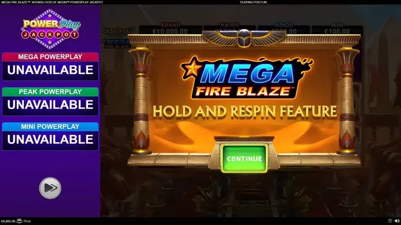 Mega Fire Blaze: Khonsu God of Moon Powerplay Jackpot slot screenshot 3
