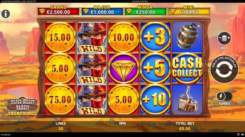 Silver Bullet Bandit Cash Collect slot screenshot 1