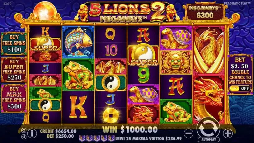 5 Lions Megaways 2 slot screenshot 1