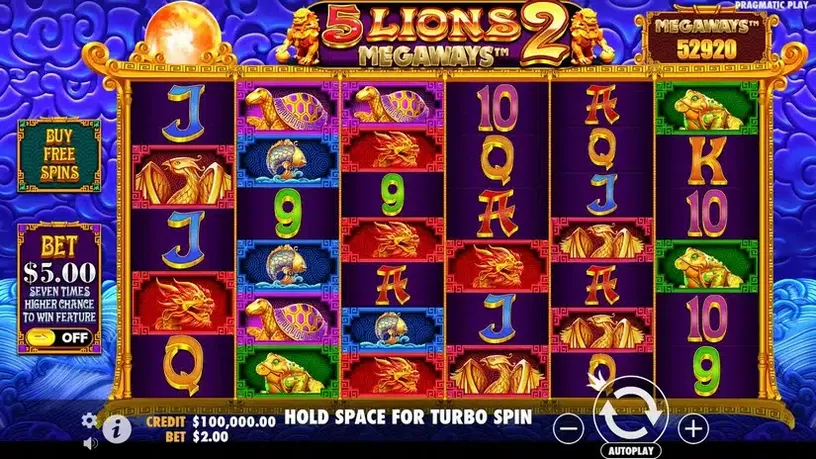 5 Lions Megaways 2 slot screenshot 2