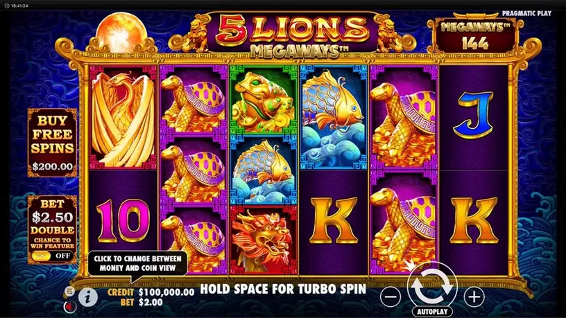 5 Lions Megaways slot screenshot 1