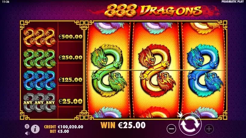 888 Dragons slot screenshot 4
