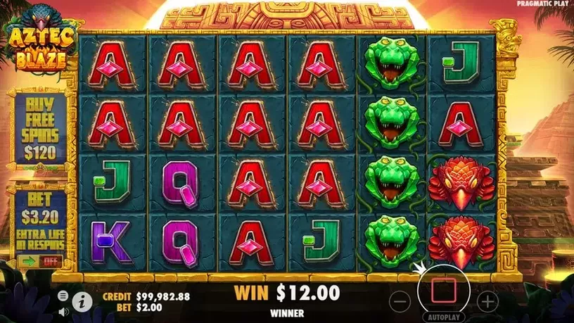 Aztec Blaze slot screenshot 2