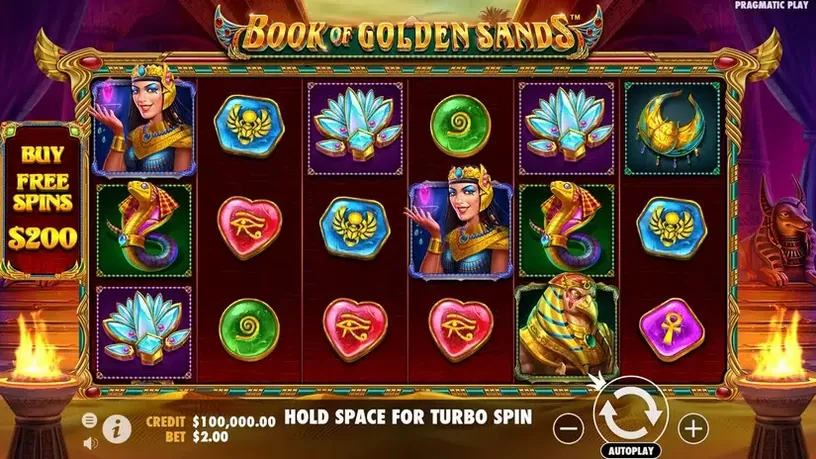 Book of Golden Sands slot screenshot 1