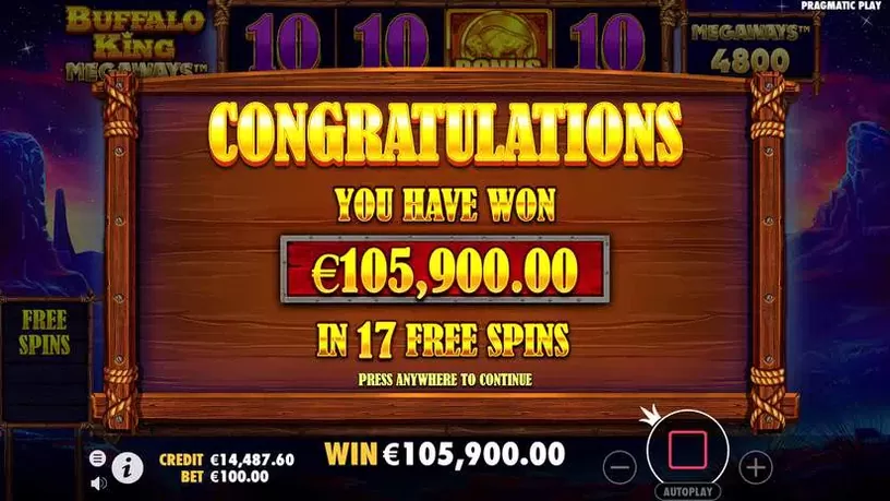 Buffalo King Megaways slot screenshot 6