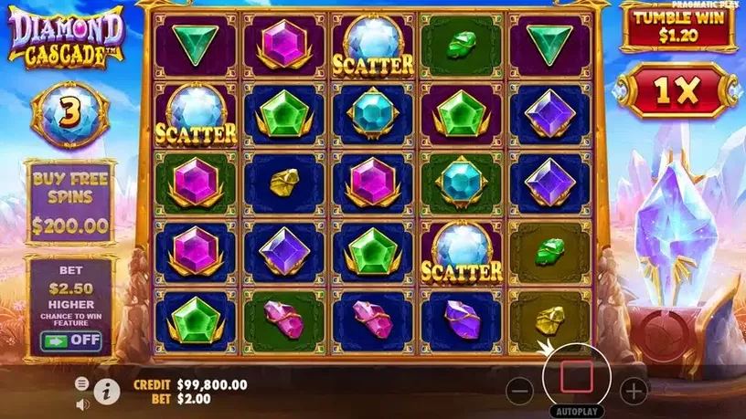 Diamond Cascade slot screenshot 1