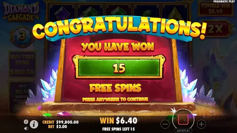 Diamond Cascade slot screenshot 4