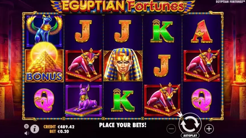 Egyptian Fortunes slot screenshot 1