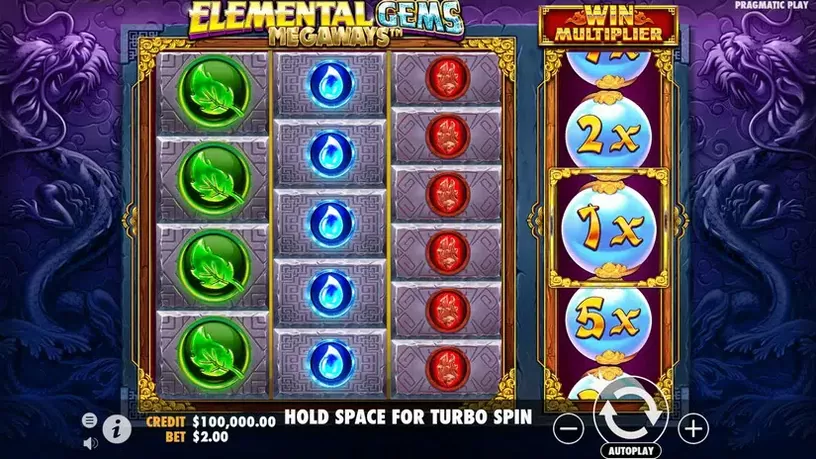 Elemental Gems Megaways slot screenshot 1