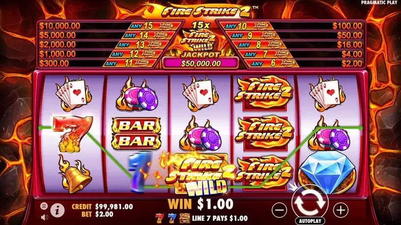 Fire Strike 2 slot screenshot 2