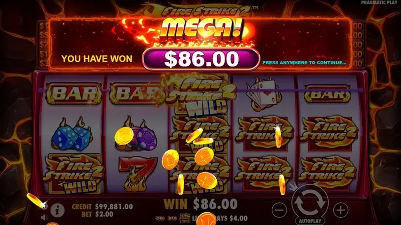 Fire Strike 2 slot screenshot 6