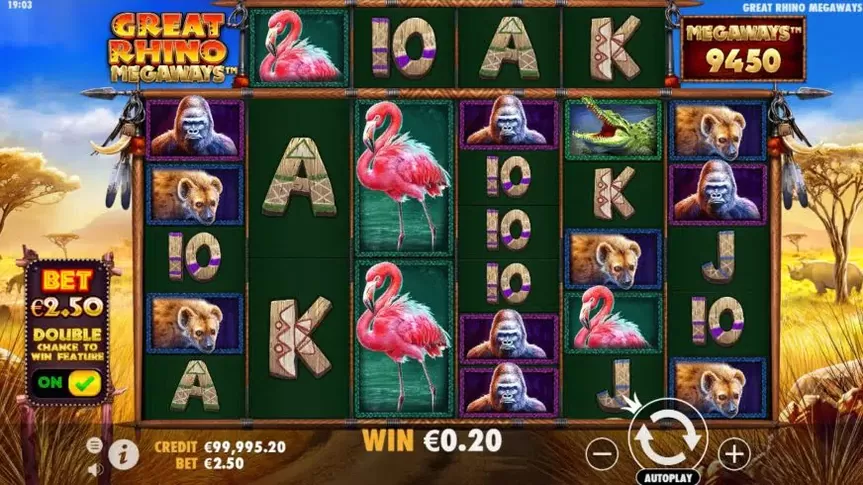 Great Rhino Megaways slot screenshot 1