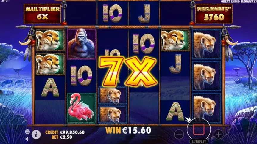 Great Rhino Megaways slot screenshot 3