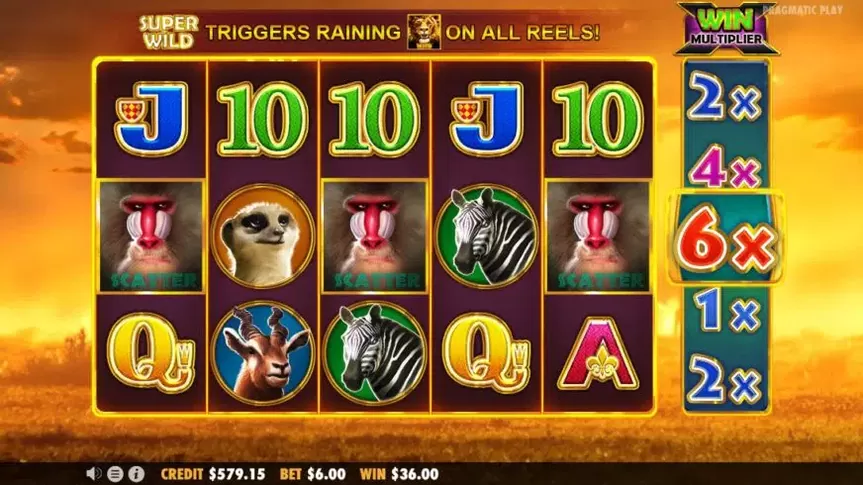 Hot Safari slot screenshot 3