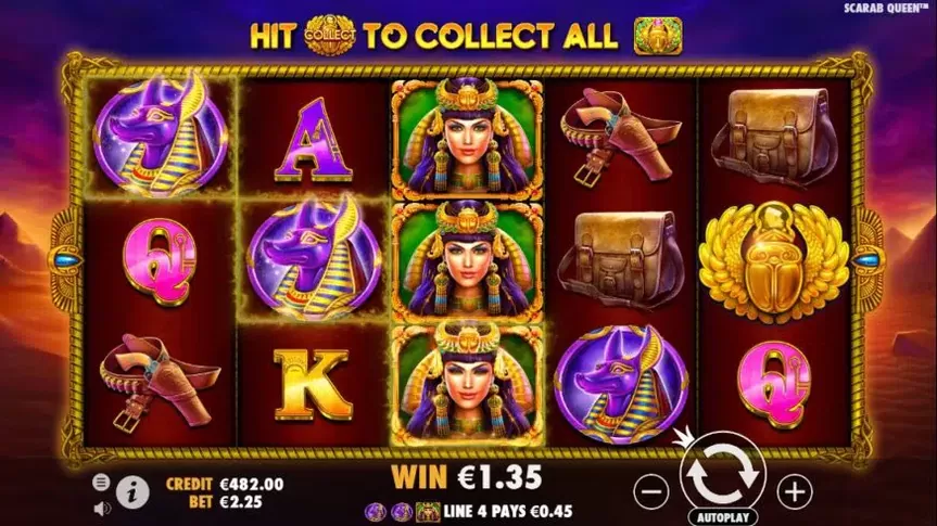 John Hunter and the Tomb of the Scarab Queen slot screenshot 2