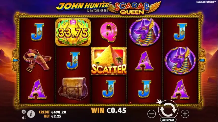 John Hunter and the Tomb of the Scarab Queen slot screenshot 1