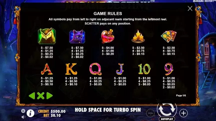 Madame Destiny slot screenshot 3