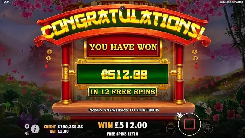 Mahjong Panda slot screenshot 9