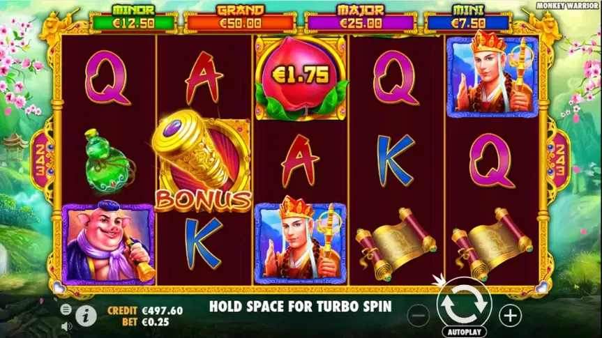 Monkey Warrior slot screenshot 1