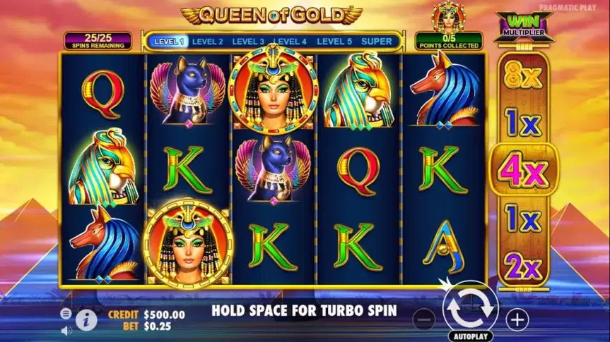 Queen of Gold slot screenshot 1
