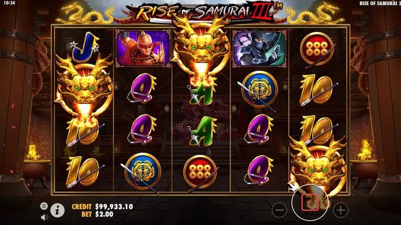 Rise of Samurai III slot screenshot 3